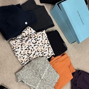 6 pr Women's Leggings - Black, Orange,leopard, navy